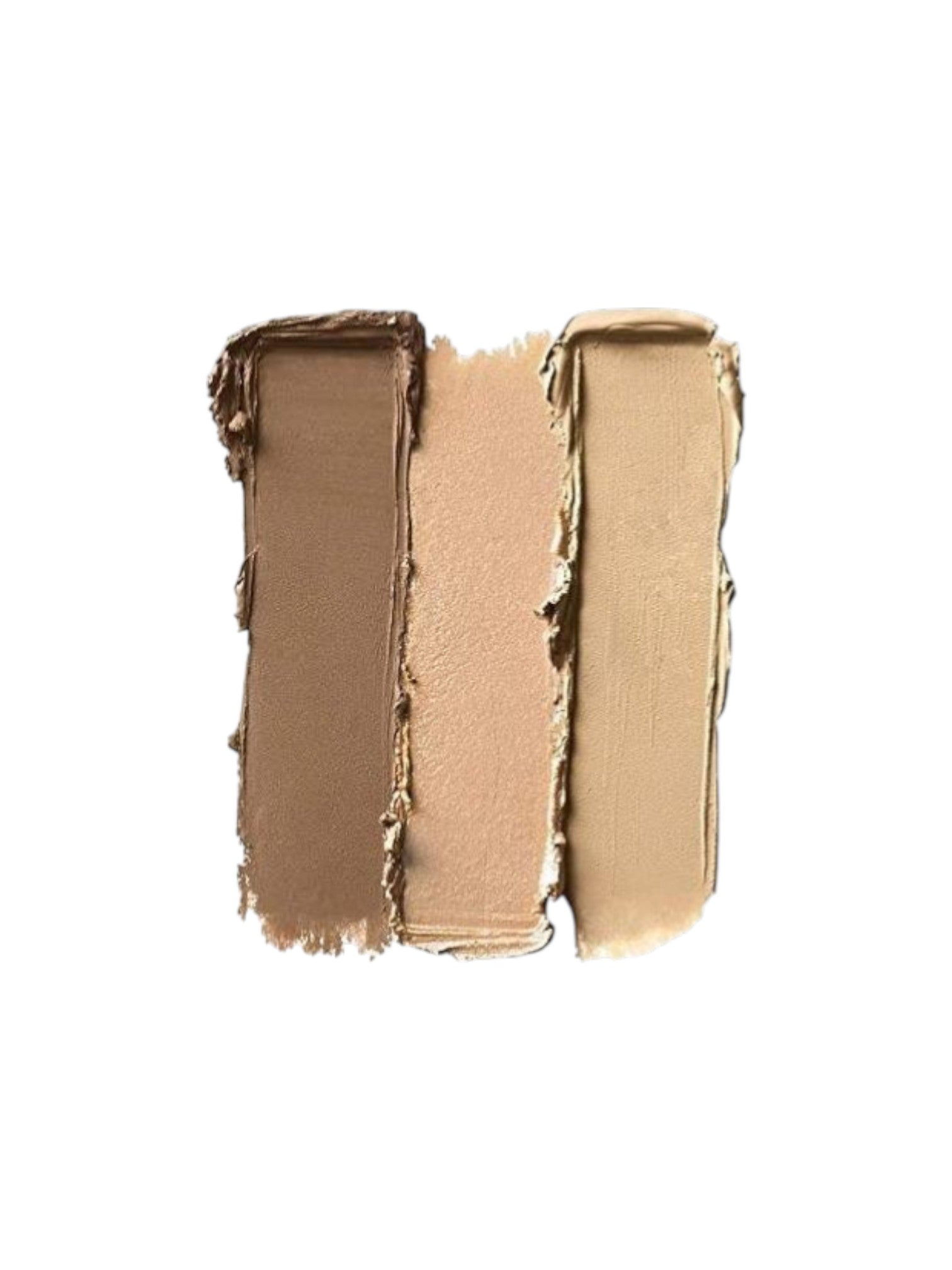 Three swatches of brown makeup on a white background. Nyx, Monza Outlet, Monza Fashion, Shein Outlet