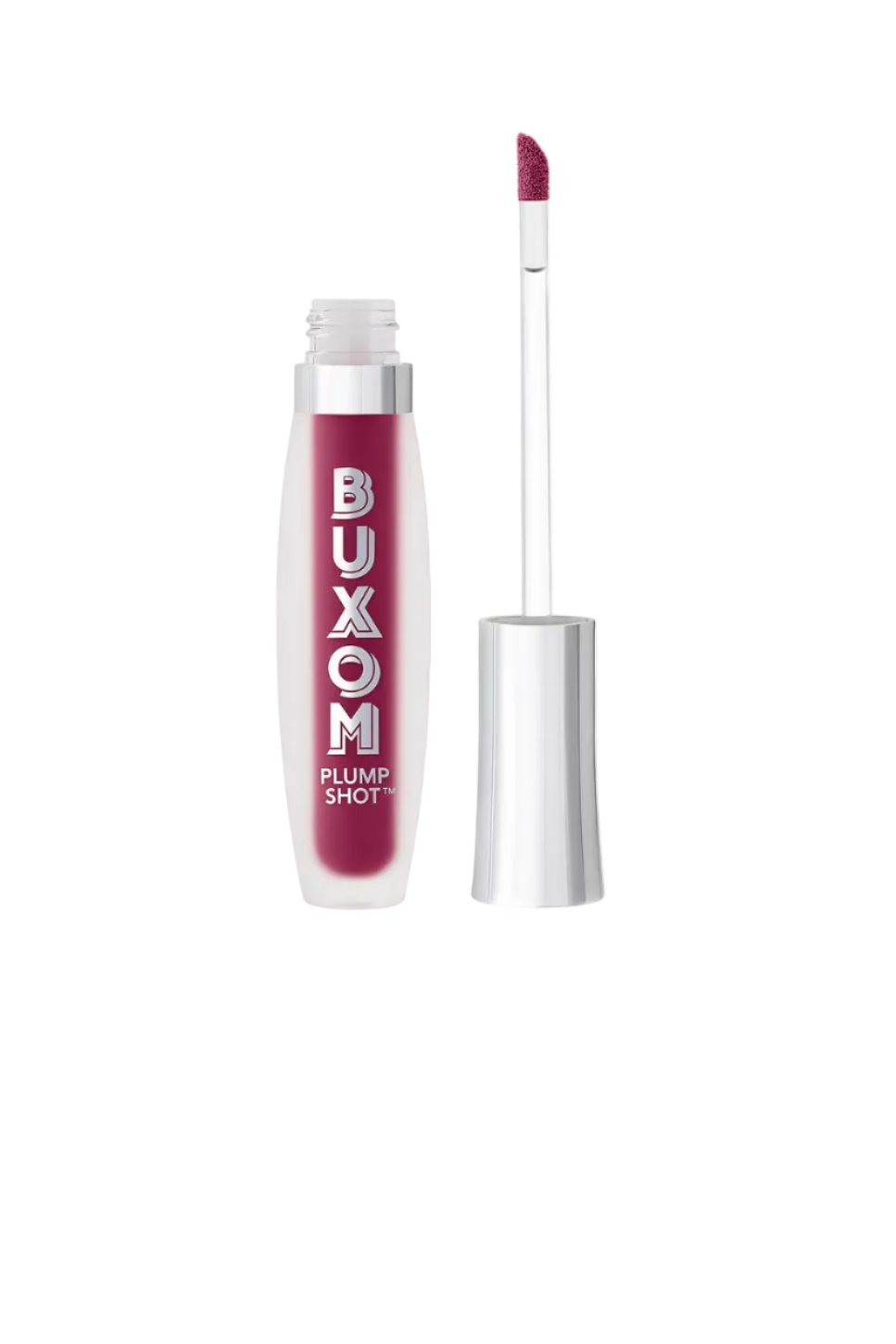 Buxom Plump Shot lip gloss with applicator on a white background Monza Outlet
