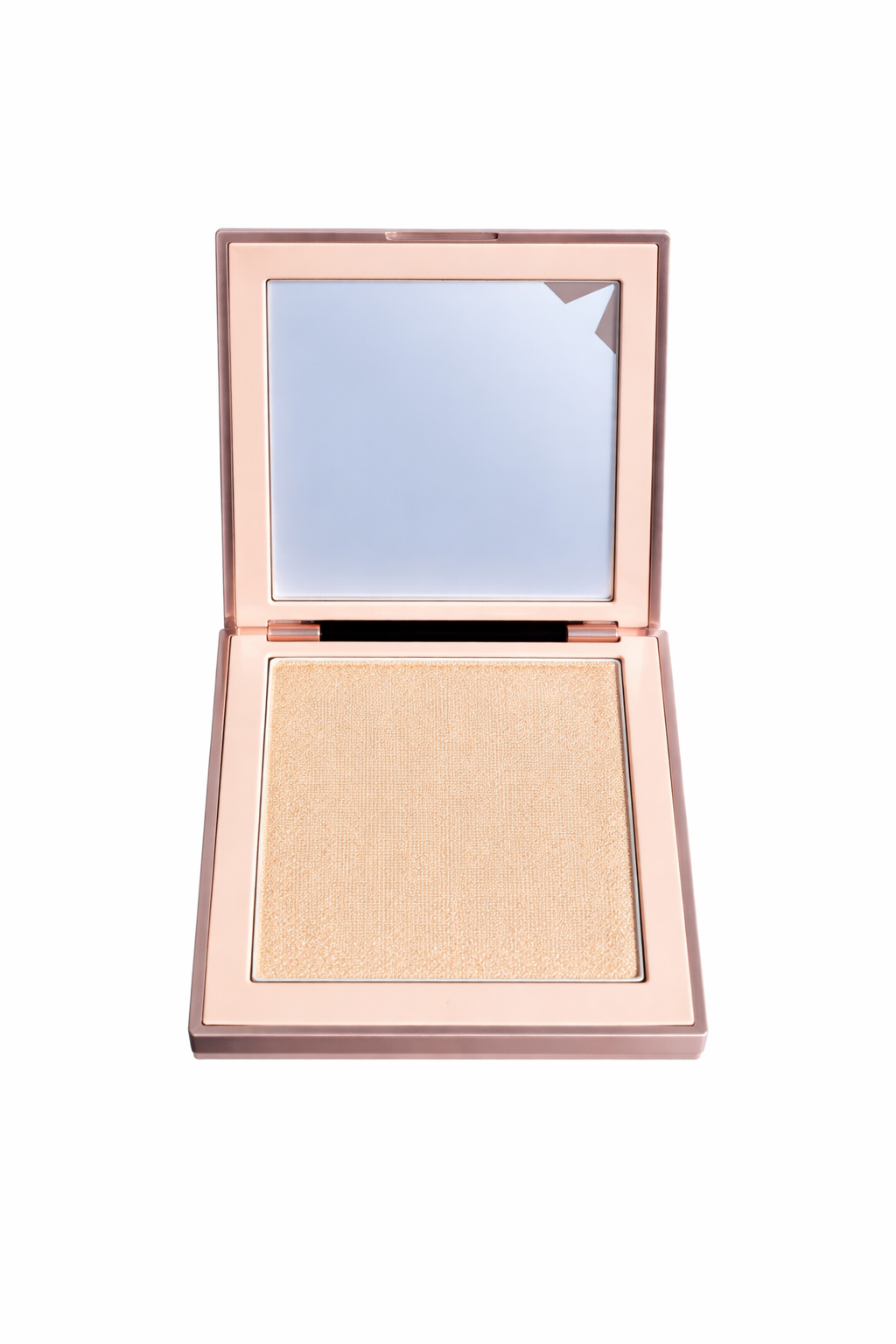 Compact powder with mirror on a white background. Riva Girl, Monza Outlet, Monza Fashion, Shein Outlet