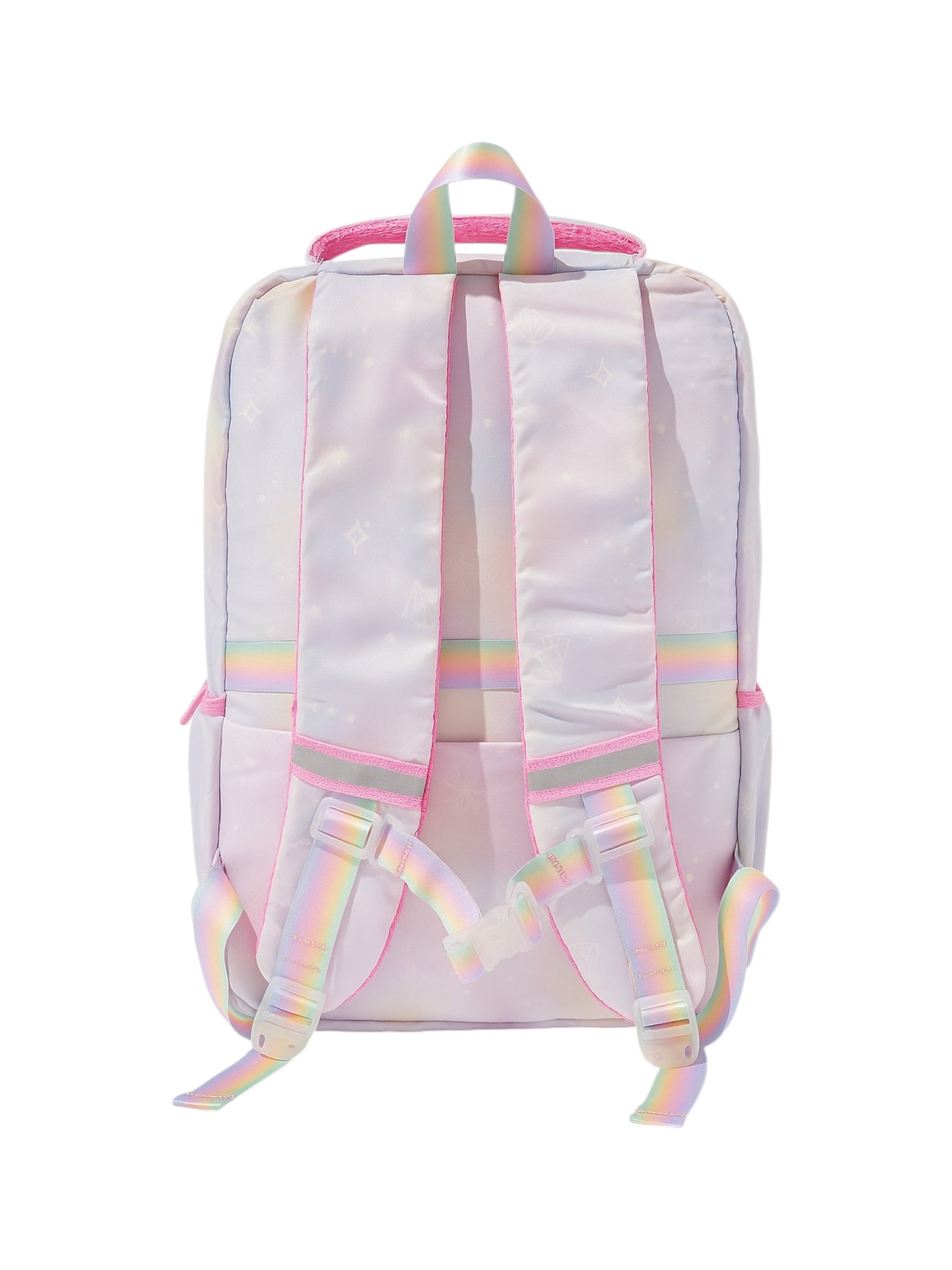 Backpack with rainbow straps on a white background monza outlet, Shein outlet, monza fashion