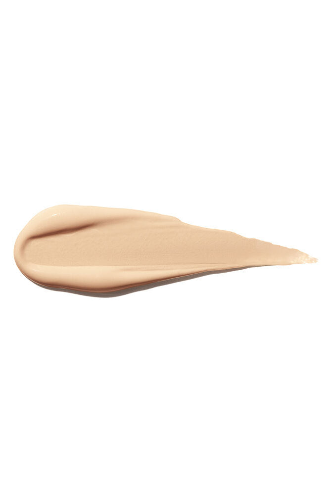 Beige makeup swatch on a white background. Shiseido, Monza Outlet, Monza Fashion, Shein Outlet