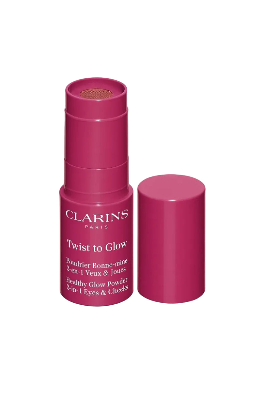 Clarins Twist to Glow powder stick on a white background monza outlet, Shein outlet, monza fashion
