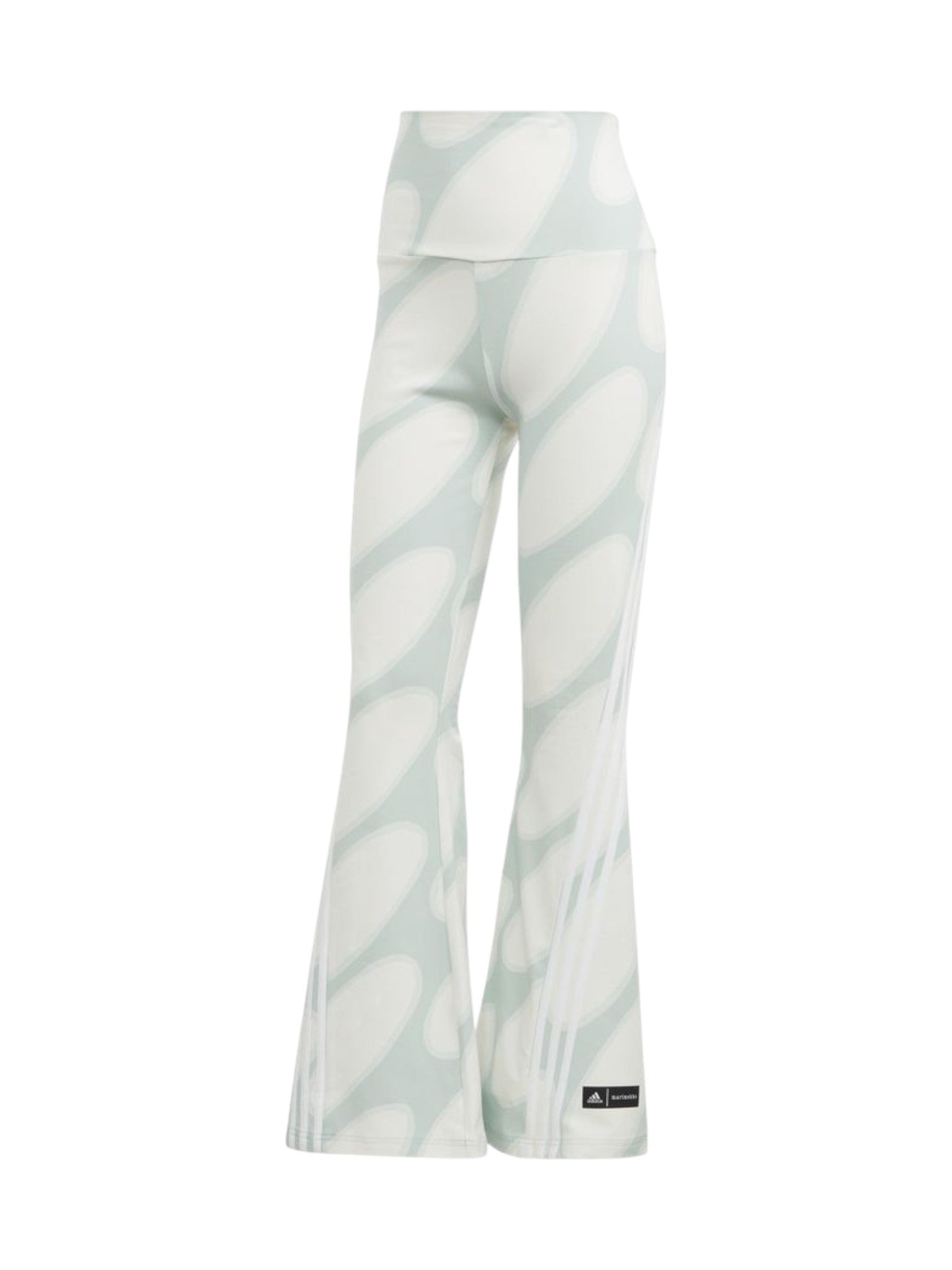 Light blue patterned pants with a brand logo on a white background. Adidas, Monza Outlet, Monza Fashion, Shein Outlet