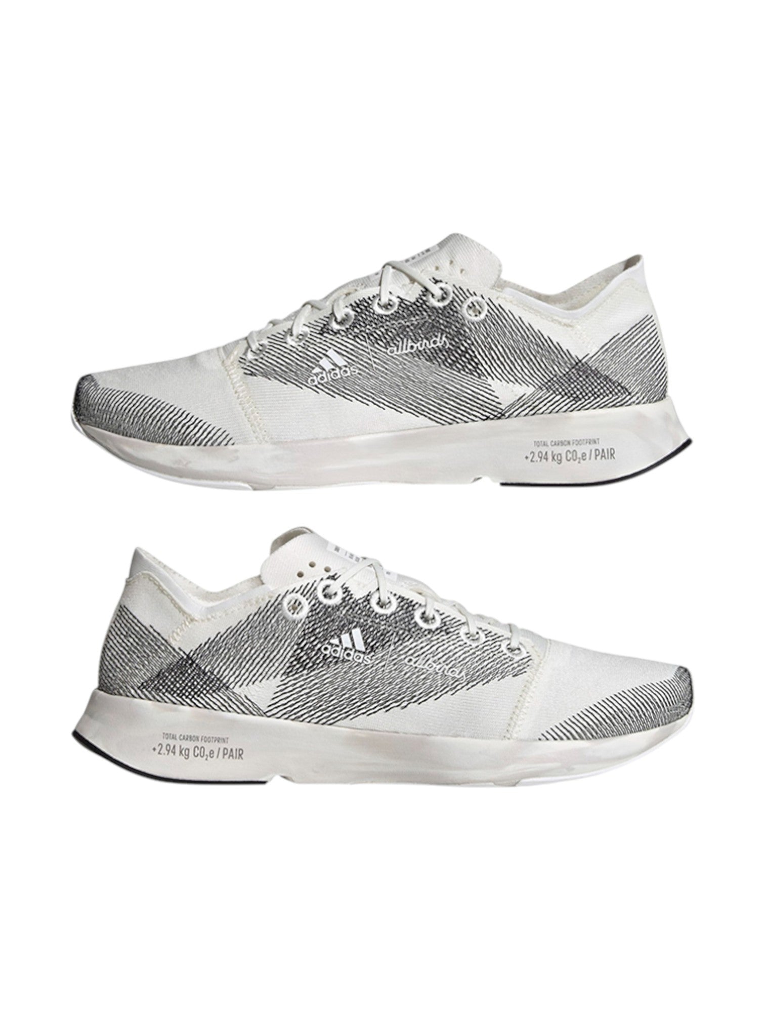Two white and gray Adidas sneakers on a white background. Adidas, Monza Outlet, Monza Fashion, Shein Outlet