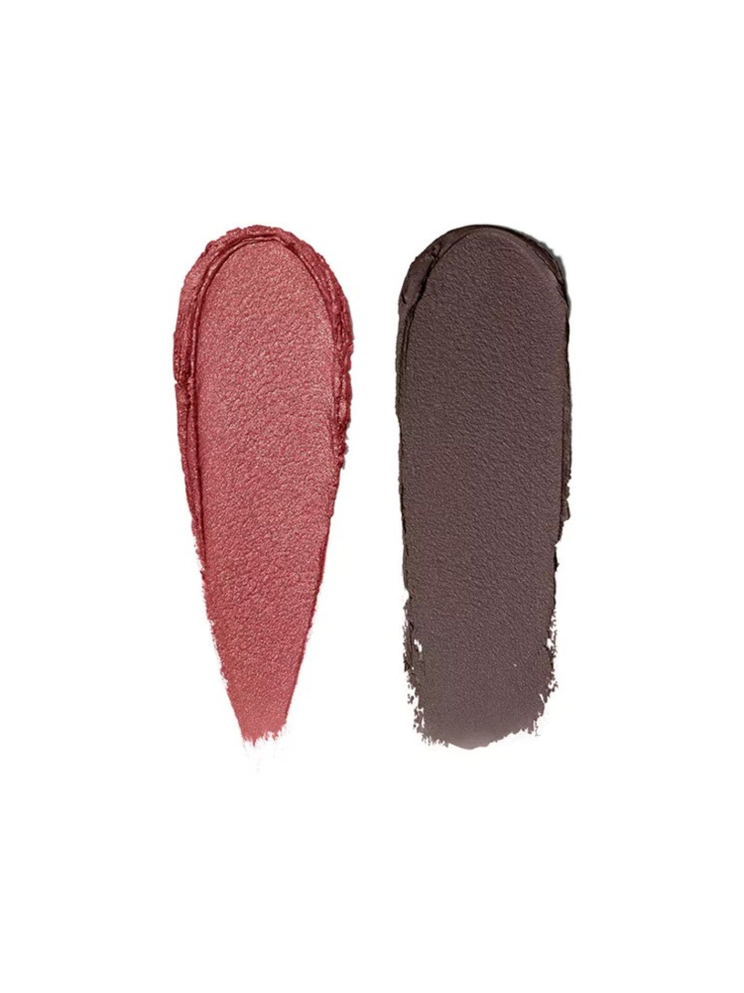 Two makeup swatches, one pink and one brown, on a white background. Bobbi Brown, Monza Outlet, Monza Fashion, Shein Outlet