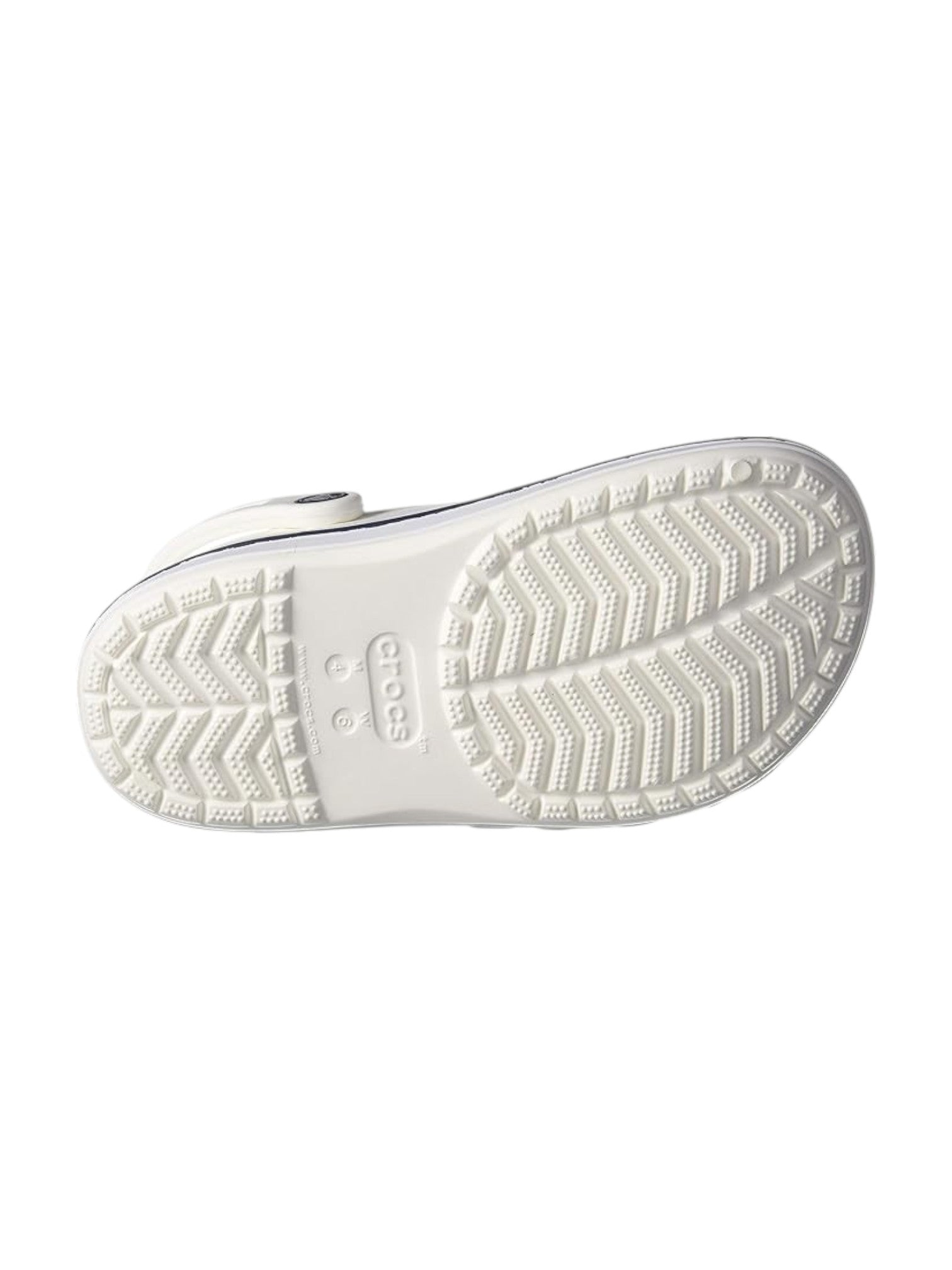 White sole of a shoe on a white background. Crocs, Monza Outlet, Monza Fashion, Shein Outlet