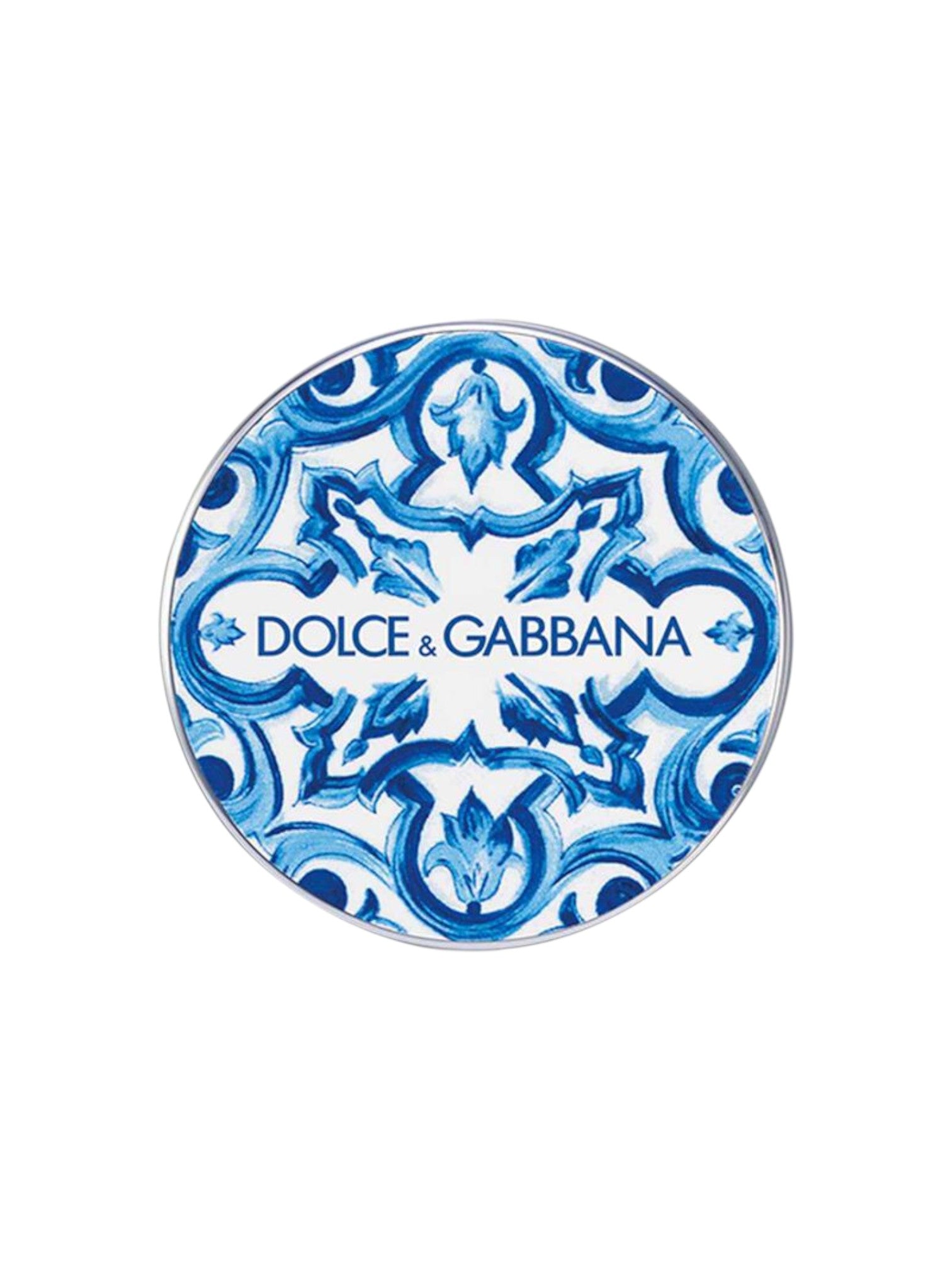 Dolce & Gabbana logo on a blue and white patterned background Dolce Gabbana Monza Outlet