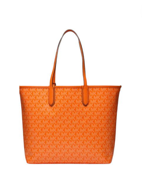 Orange tote bag with brown handles on a white background monza outlet, Shein outlet, monza fashion