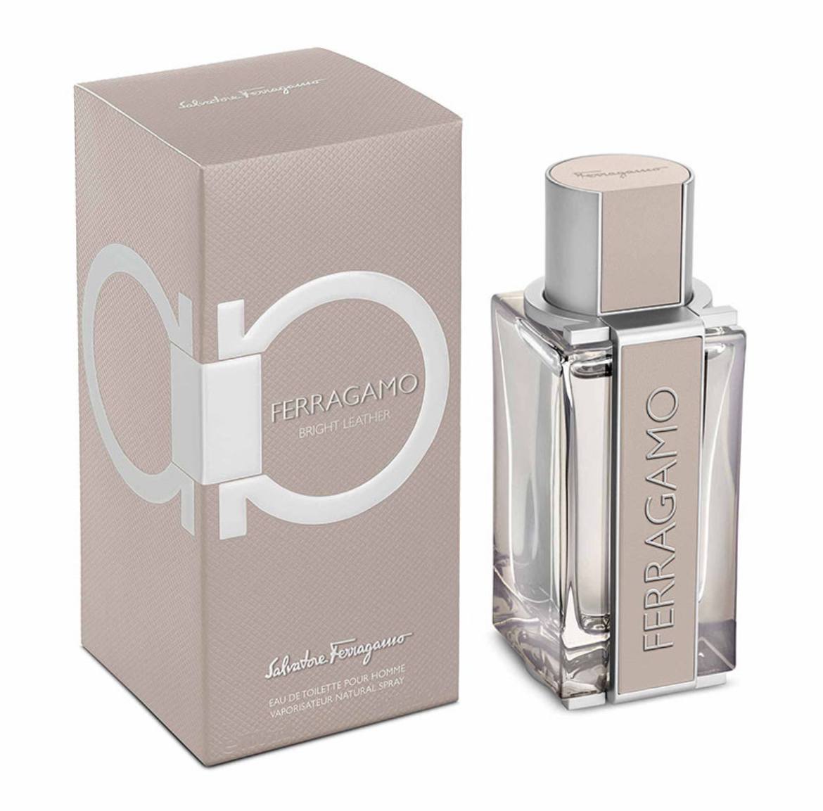 Ferragamo perfume bottle and packaging on a white background Monza Outlet