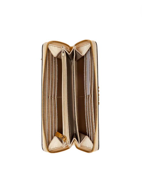 Open beige wallet with card slots on a white background, Guess, Monza Outlet, Monza Fashion, Shein Outlet