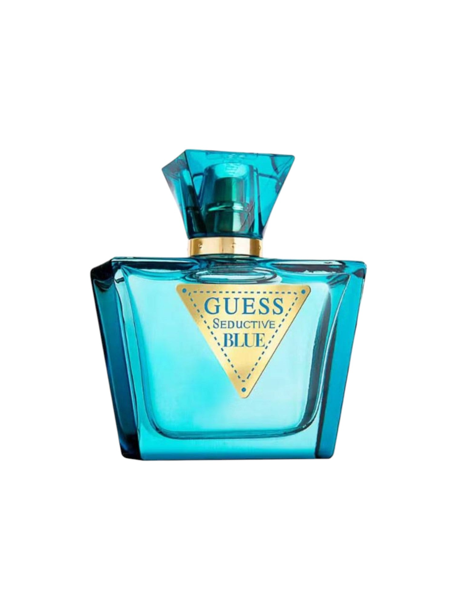 Blue Guess Seductive perfume bottle on a white background. Guess, Monza Outlet, Monza Fashion, Shein Outlet