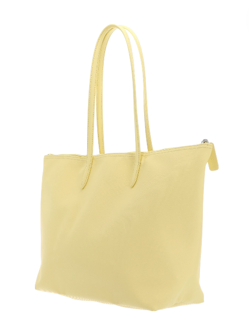 Yellow tote bag on a white background Lacoste Monza Outlet, Monza Fashion, Shein Outlet