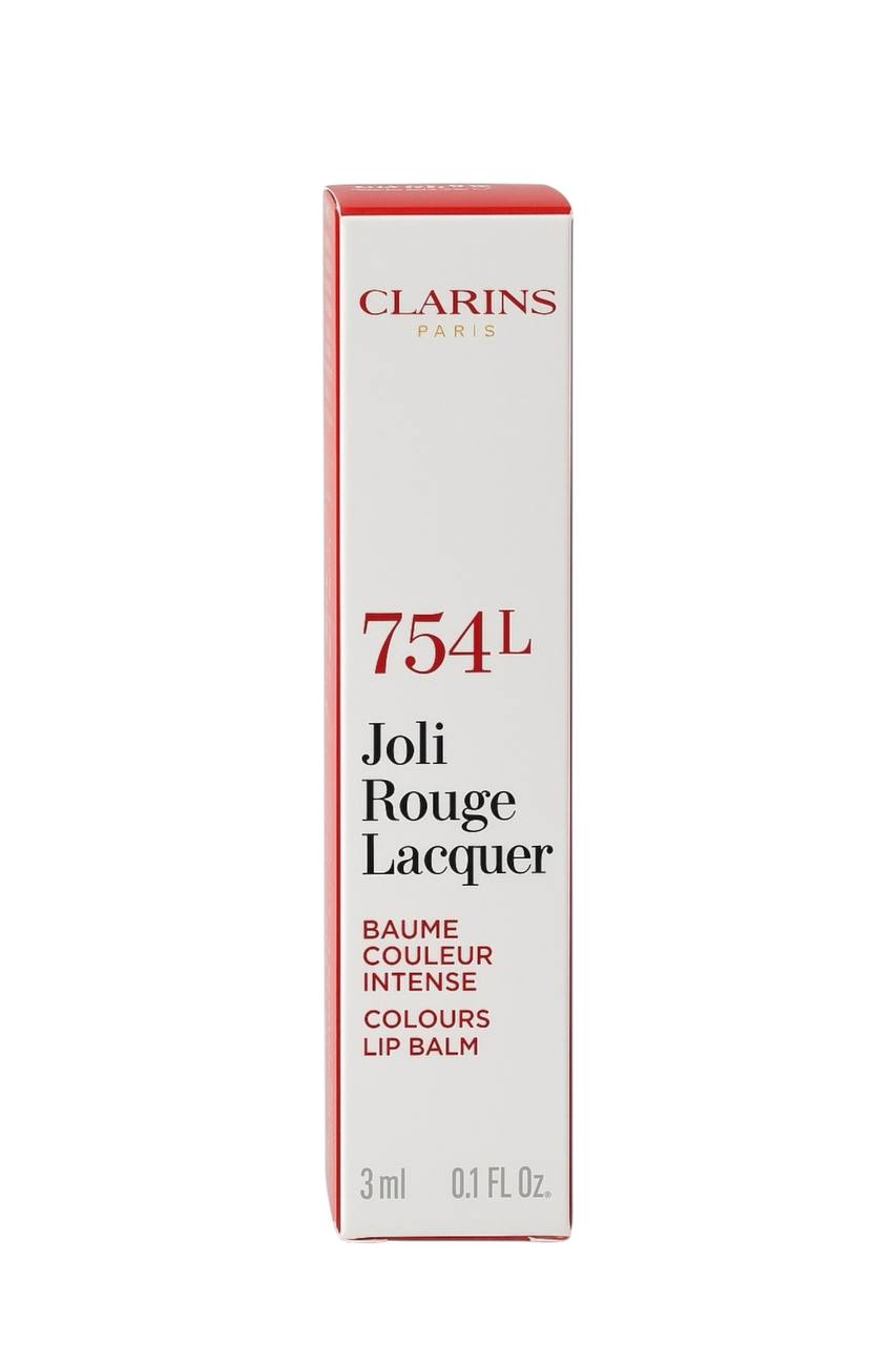 Clarins Joli Rouge Lacquer lip balm packaging on a white background monza outlet, Shein outlet, monza fashion