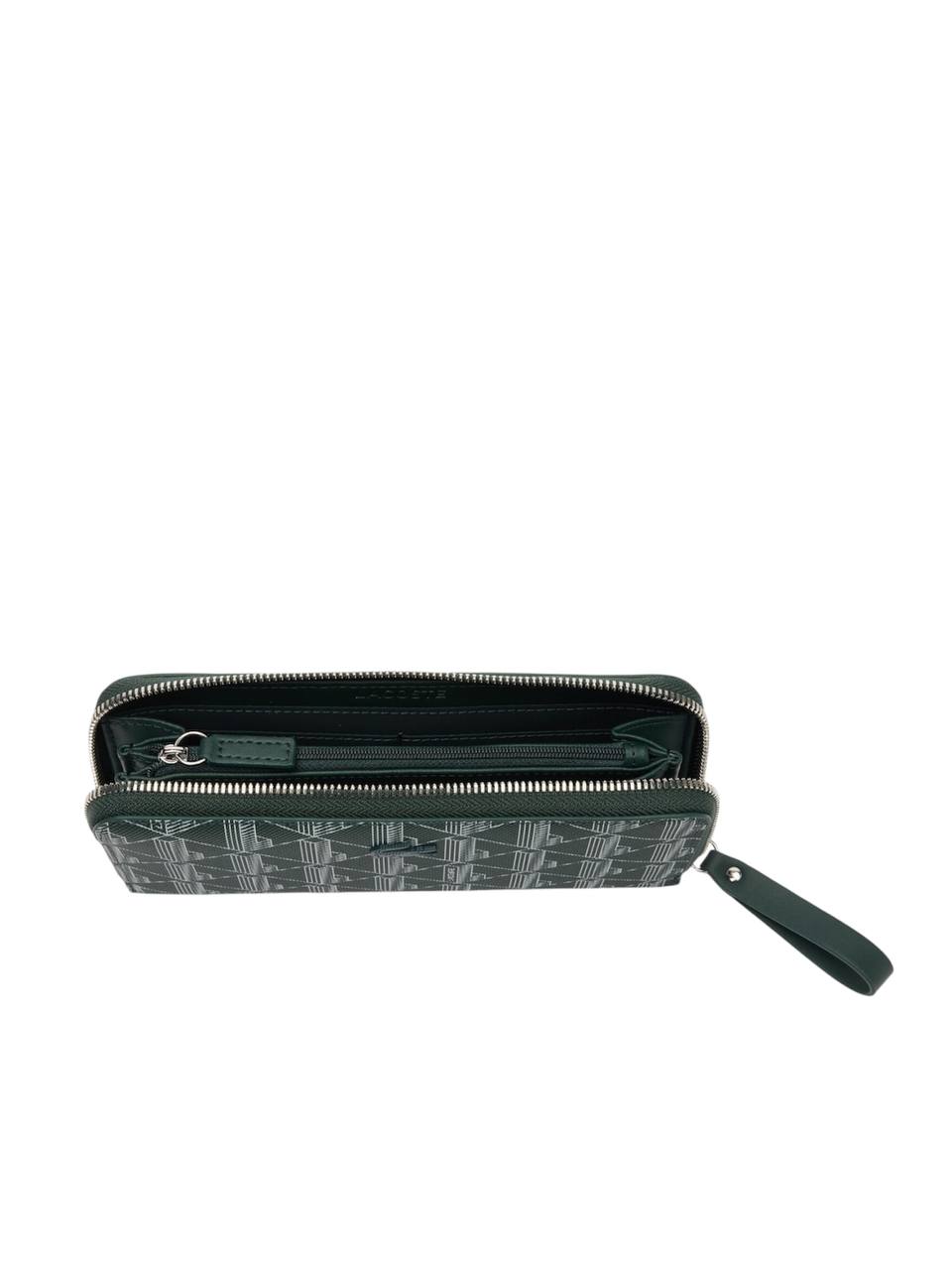 Lacoste Monogram Print Zip Wallet
