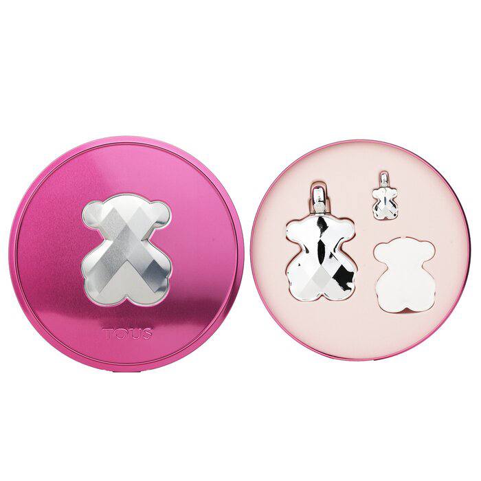 Pink and silver earring packaging with X design on a white background Love Me Monza Outlet