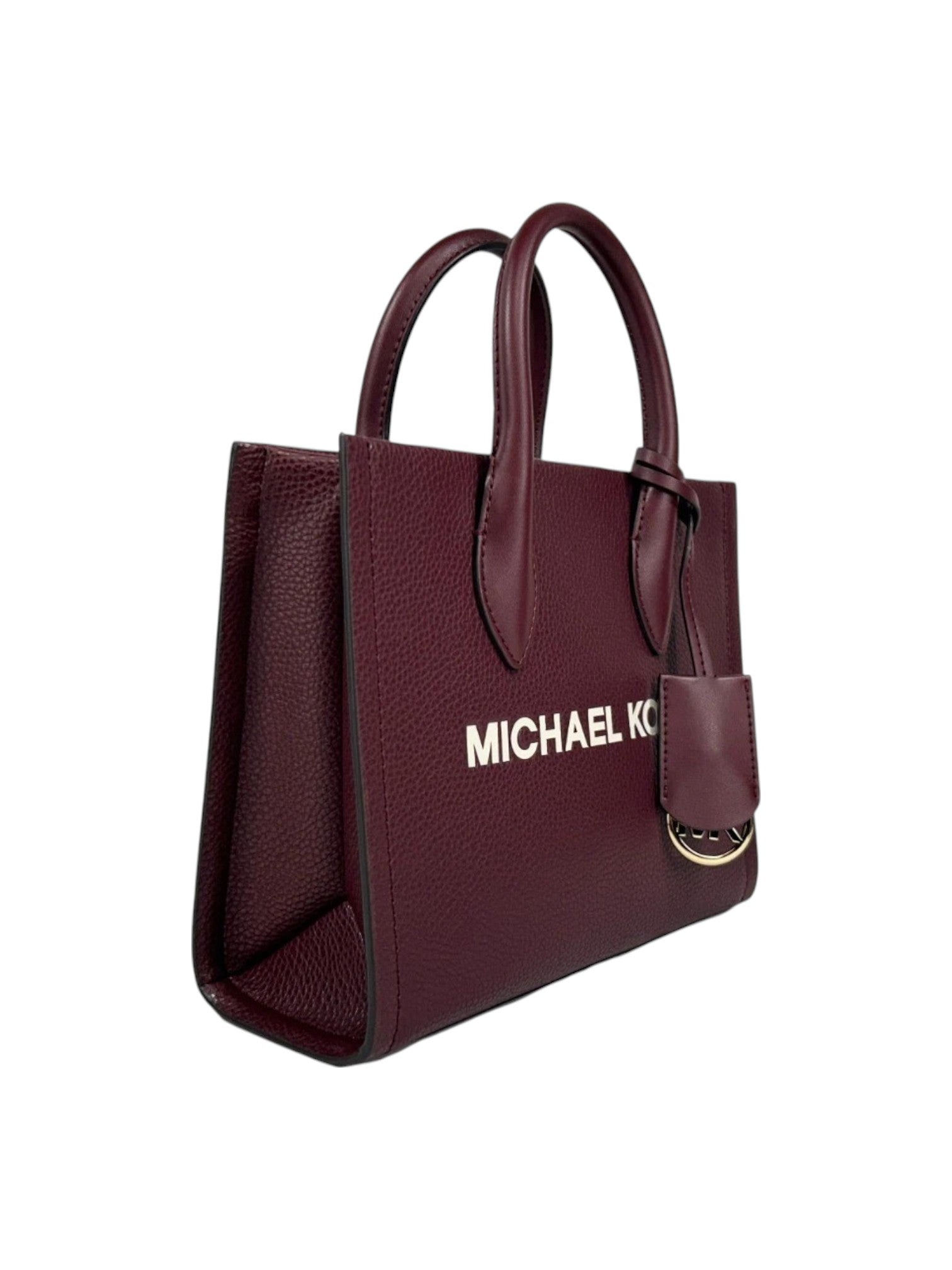 Burgundy handbag with Michael Kors logo on a white background Michael Kors Monza Outlet