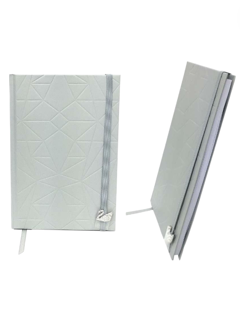Quilted notebook with a zipper on a white background, Swarovski, Monza Outlet, Monza Fashion, Shein Outlet