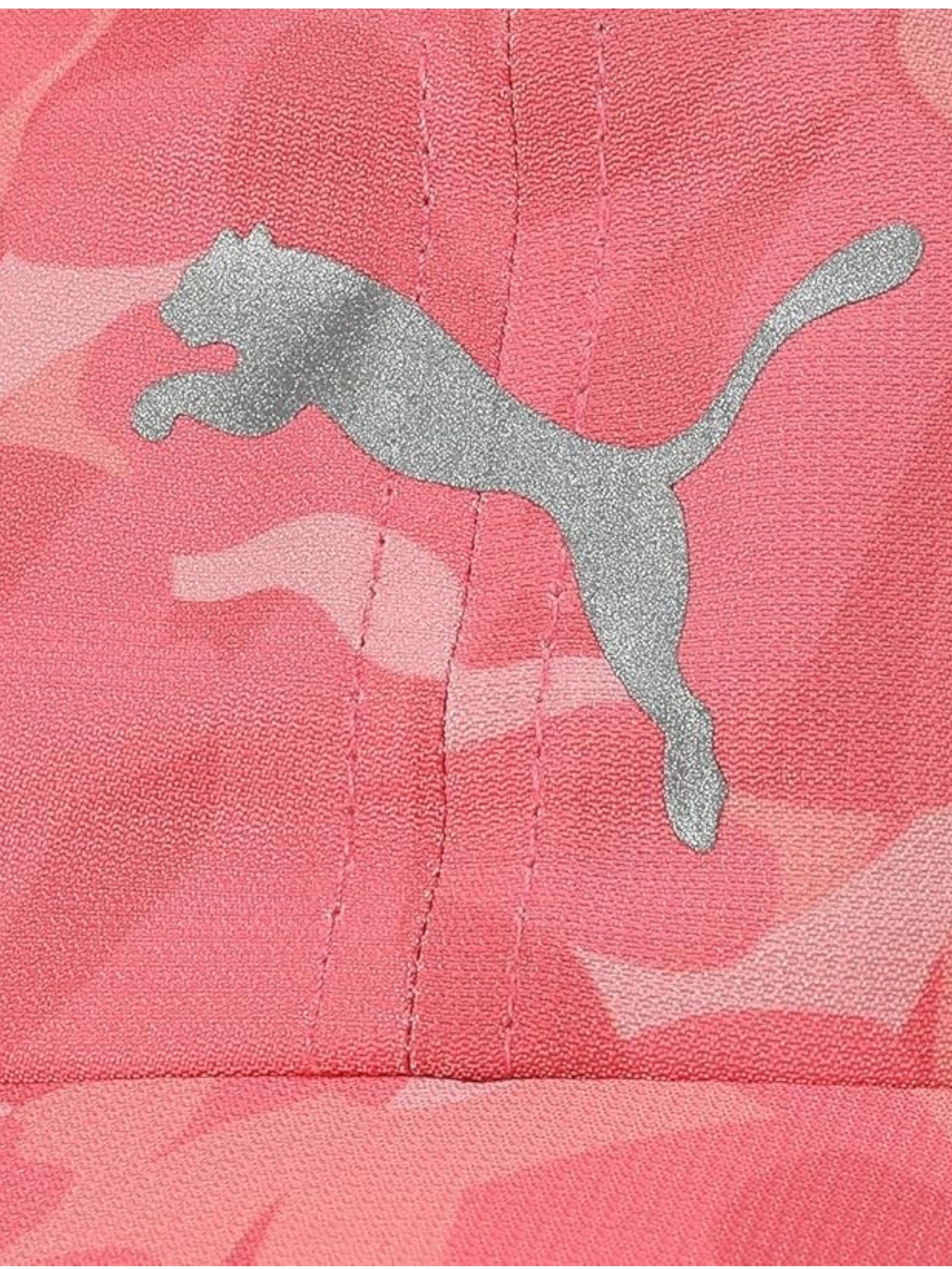 Pink camouflage cap with a silver cat logo on a pink background Puma Monza Outlet