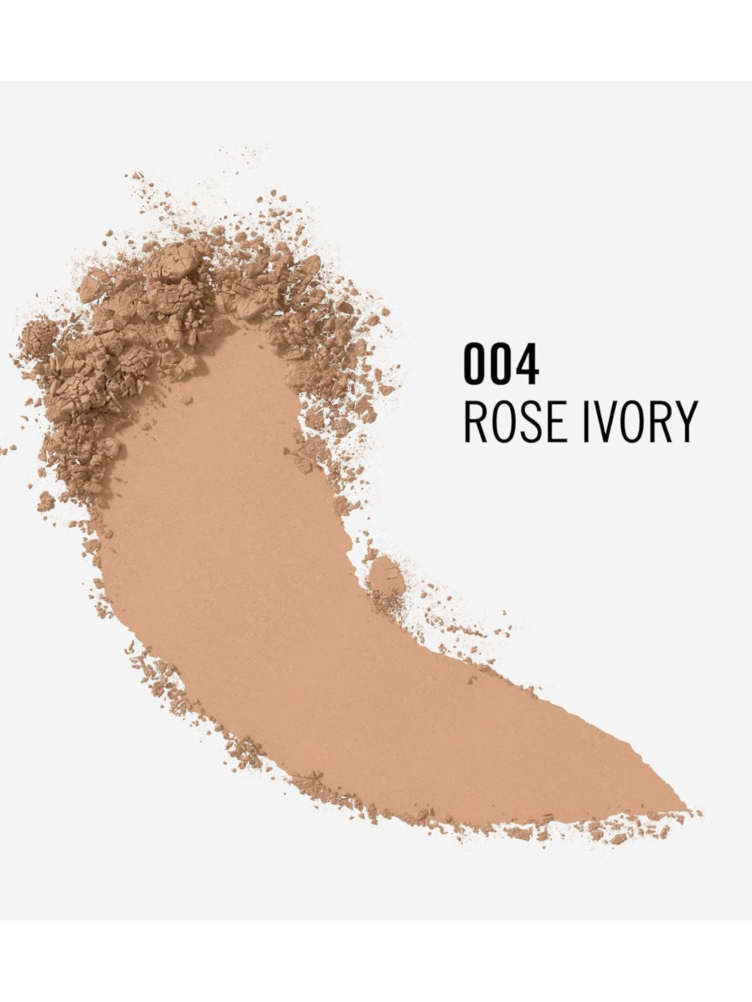 Rose Ivory makeup powder swatch on a white background. Rimmel London, Monza Outlet, Monza Fashion, Shein Outlet