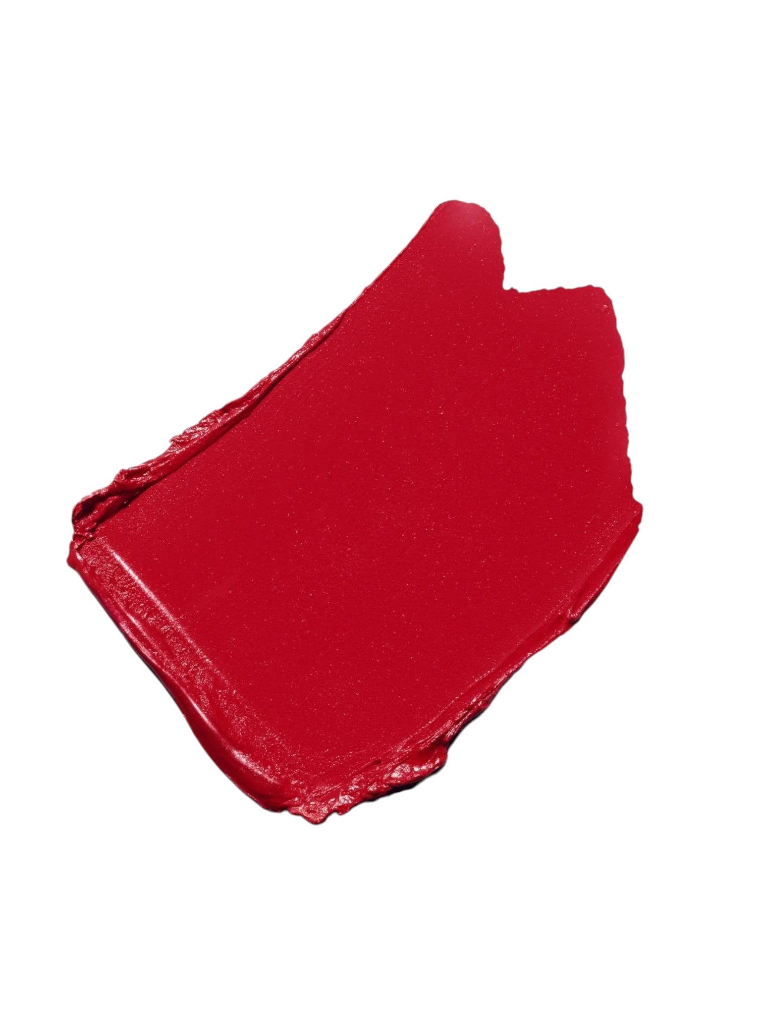 Red lipstick swatch on a white background Monza fashion outlet, monza outlet, shein outlet, shien outlet cosmetics, makeup, perfume