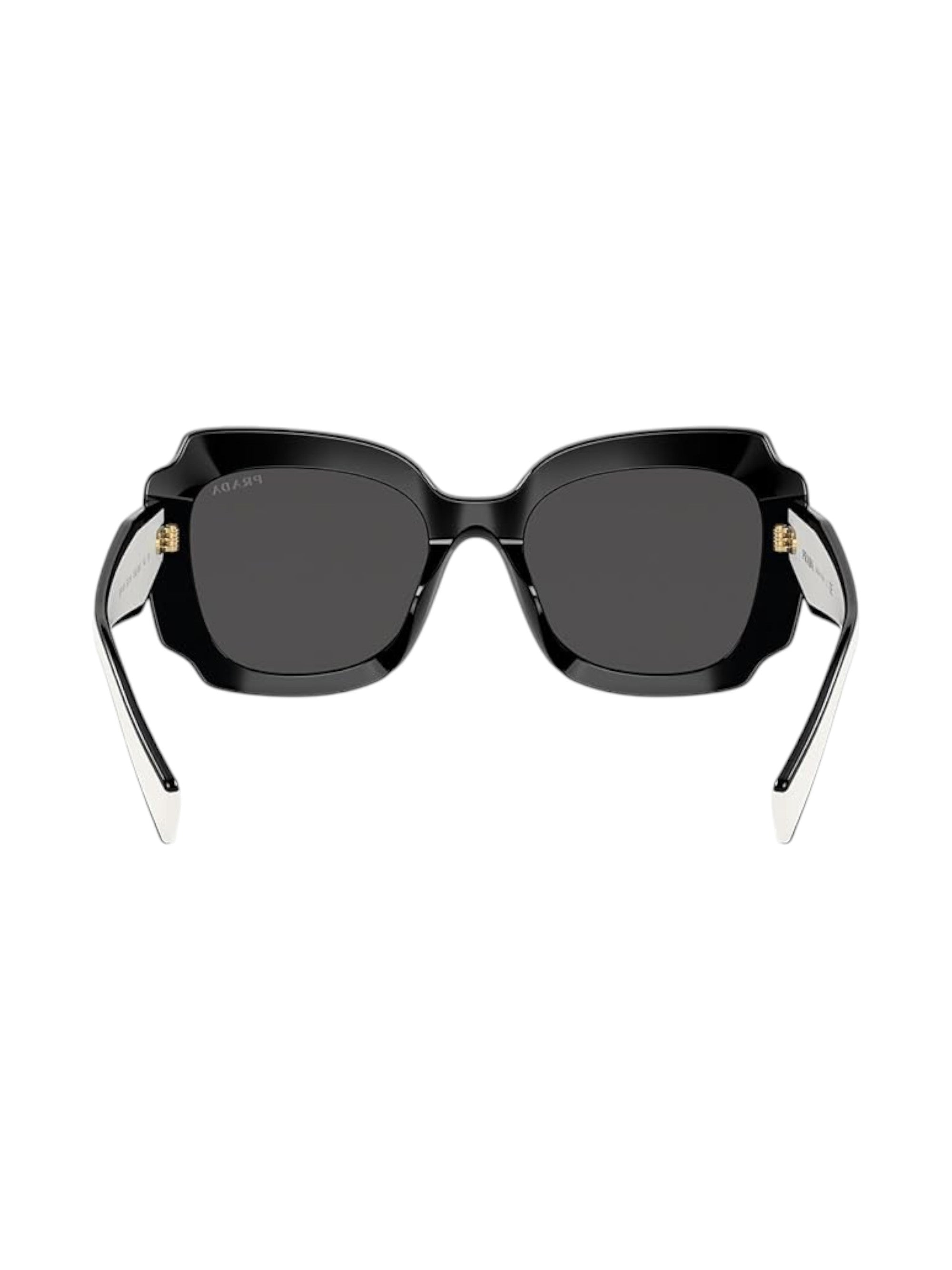 Black sunglasses with gold accents on a white background Monza Outlet