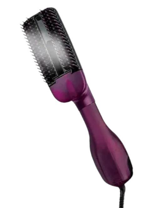 Purple hair styling tool with bristle brush head on a white background Monza Outlet, Monza Fashion, Shein Outlet