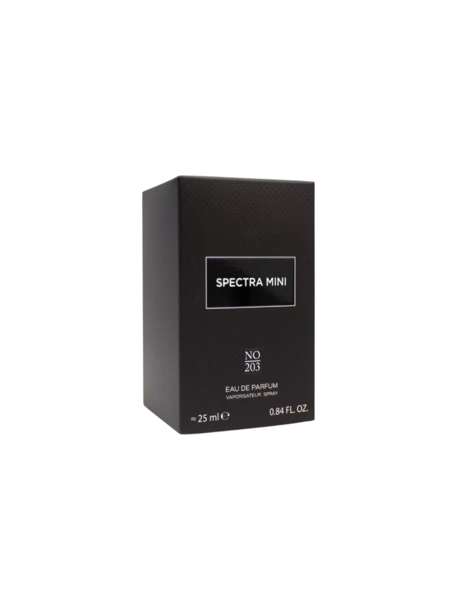Black box of Spectra Mini perfume on a white background. Spectra, Monza Outlet, Monza Fashion, Shein Outlet