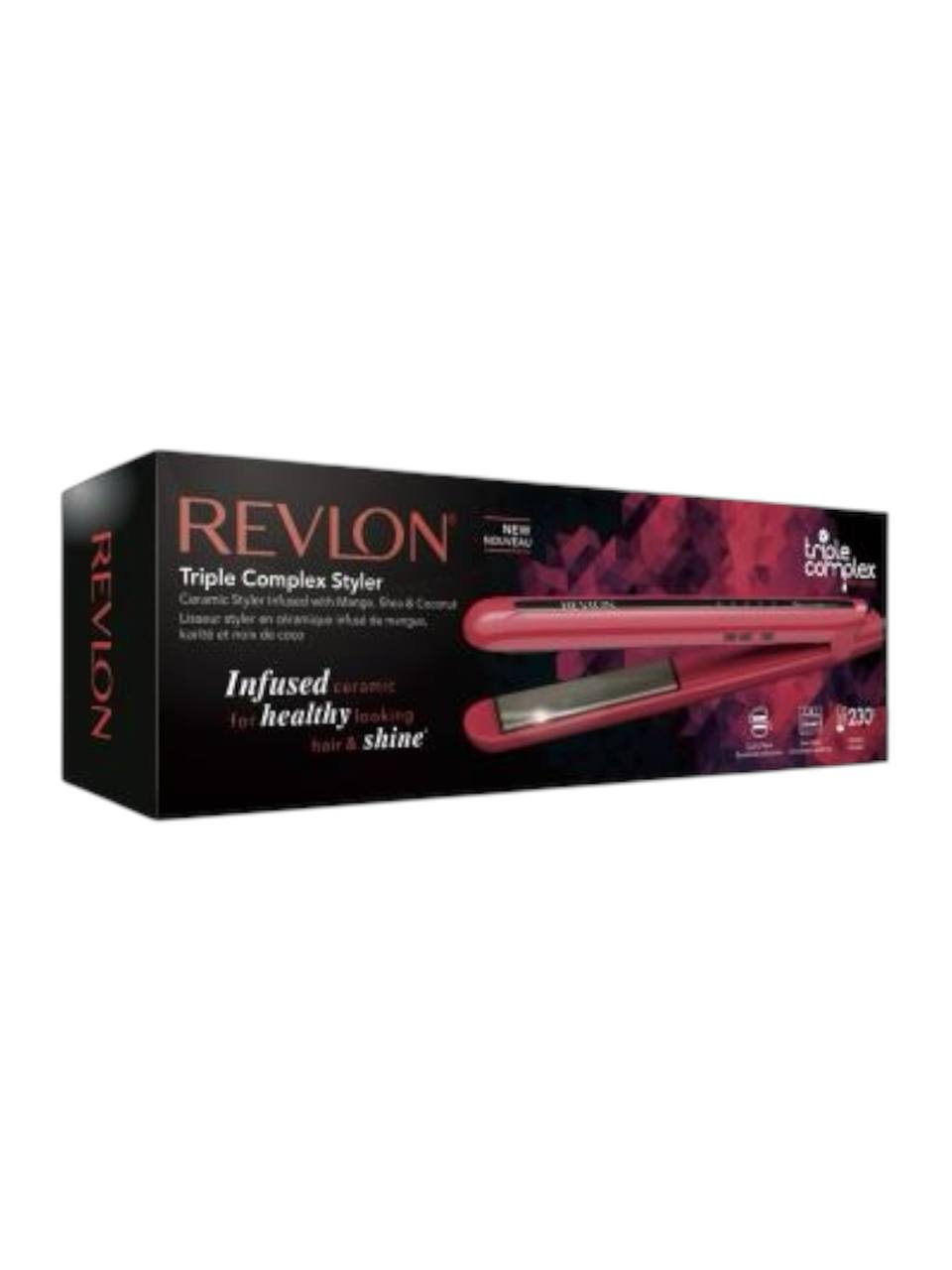 Revlon hair straightener packaging on a white background Revlon Monza Outlet