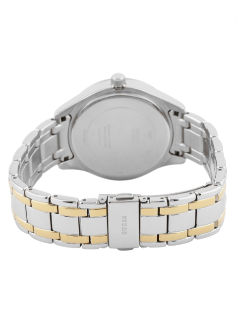 Two-tone watch with silver and gold band on a white background monza outlet, Shein outlet, monza fashion