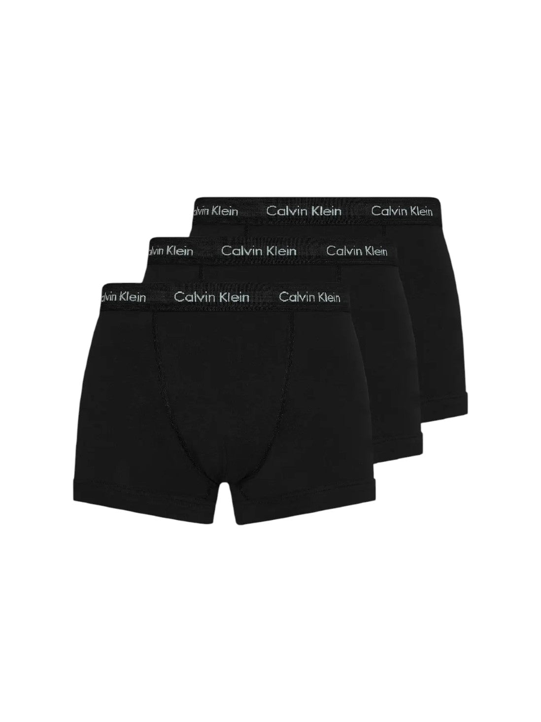 Three pairs of Calvin Klein black boxer briefs on a white background. Calvin Klein, Monza Outlet, Monza Fashion, Shein Outlet