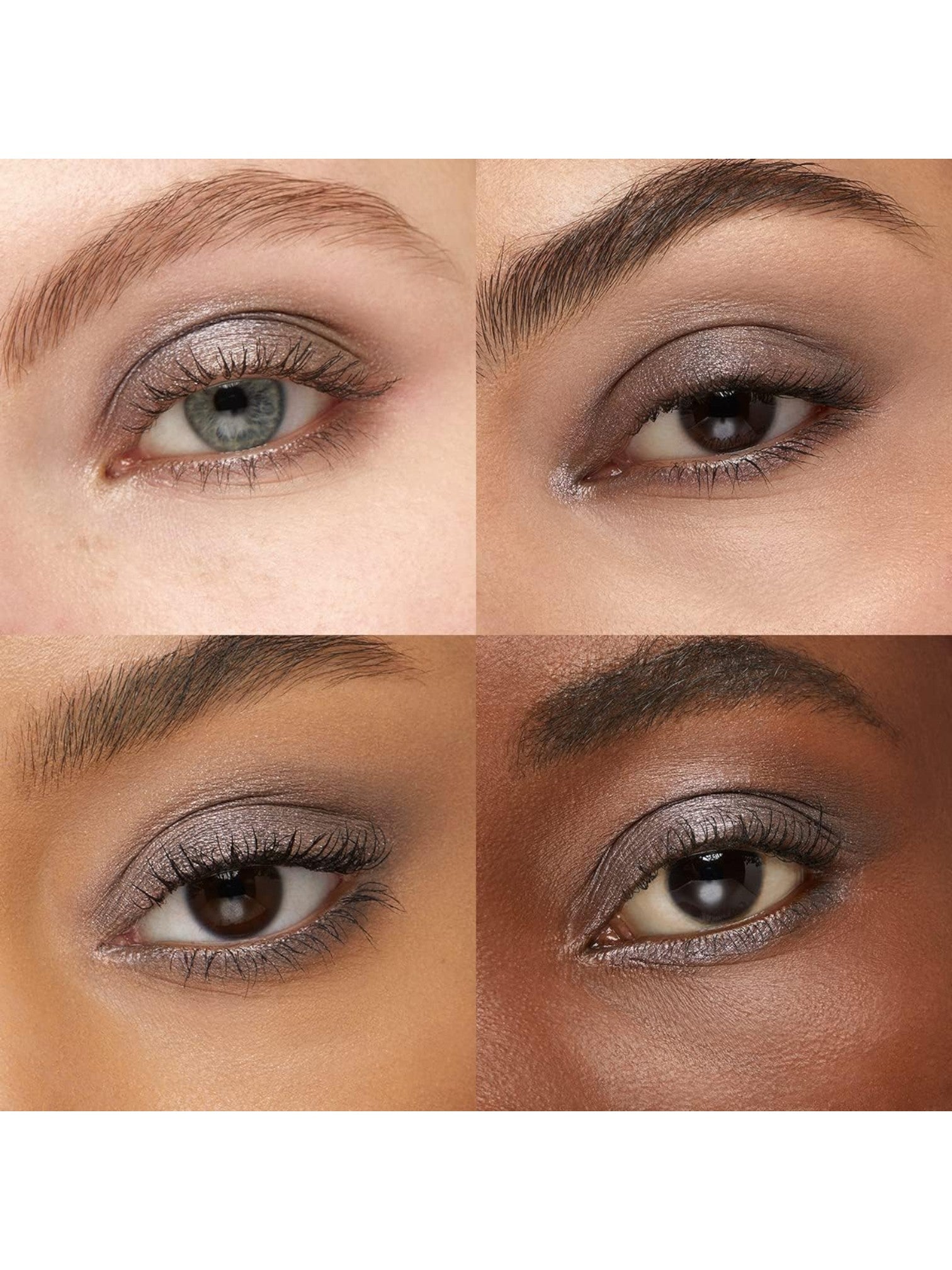 Close-up of eyes with different eye makeup on a white background. Kiko Milano, Monza Outlet, Monza Fashion, Shein Outlet