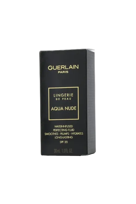 Guerlain Lingerie de Peau Aqua Nude packaging on a white background. Monza Outlet