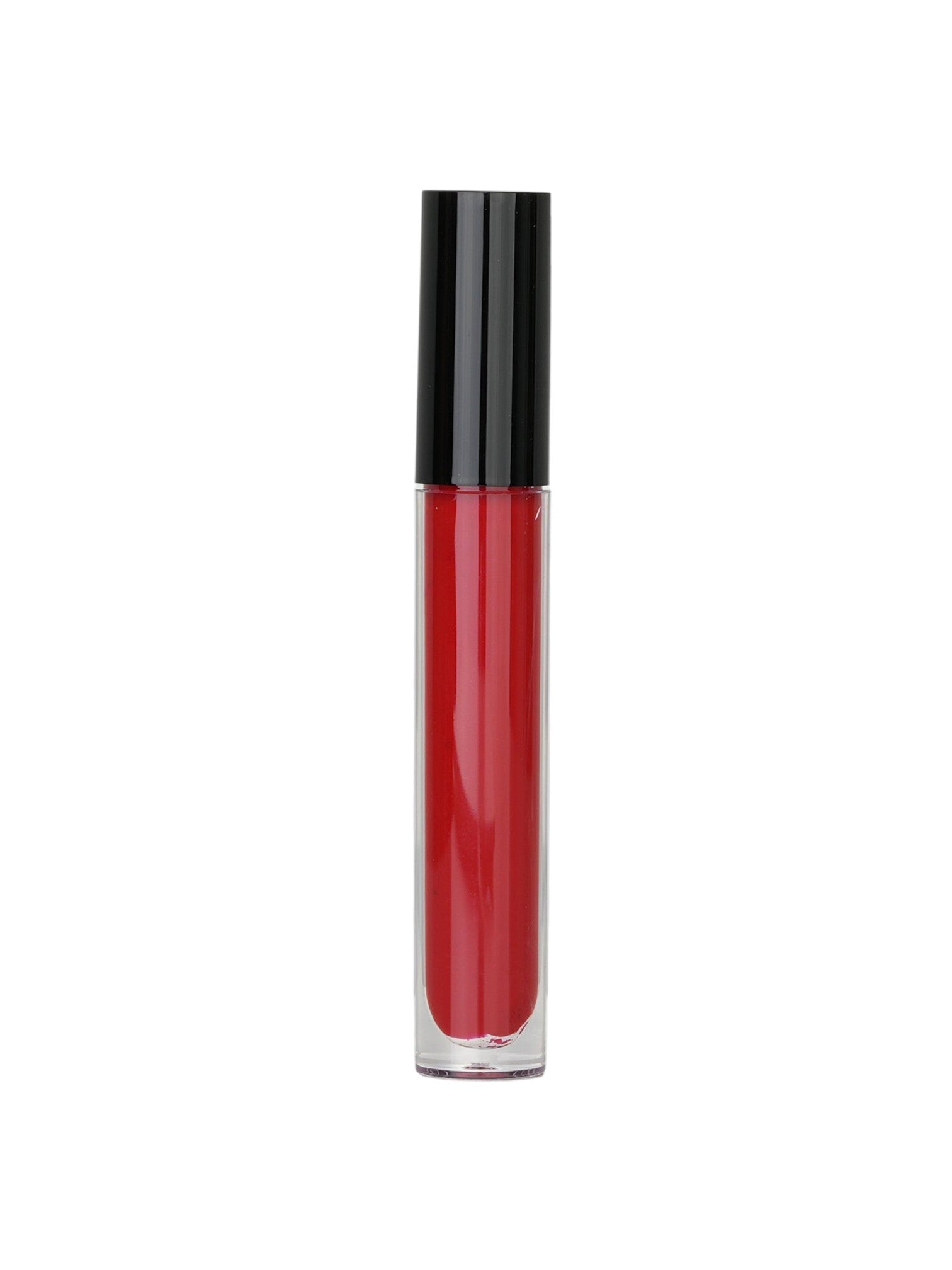 Red lip gloss with black cap on a white background. McGrath Labs, Monza Outlet, Monza Fashion, Shein Outlet
