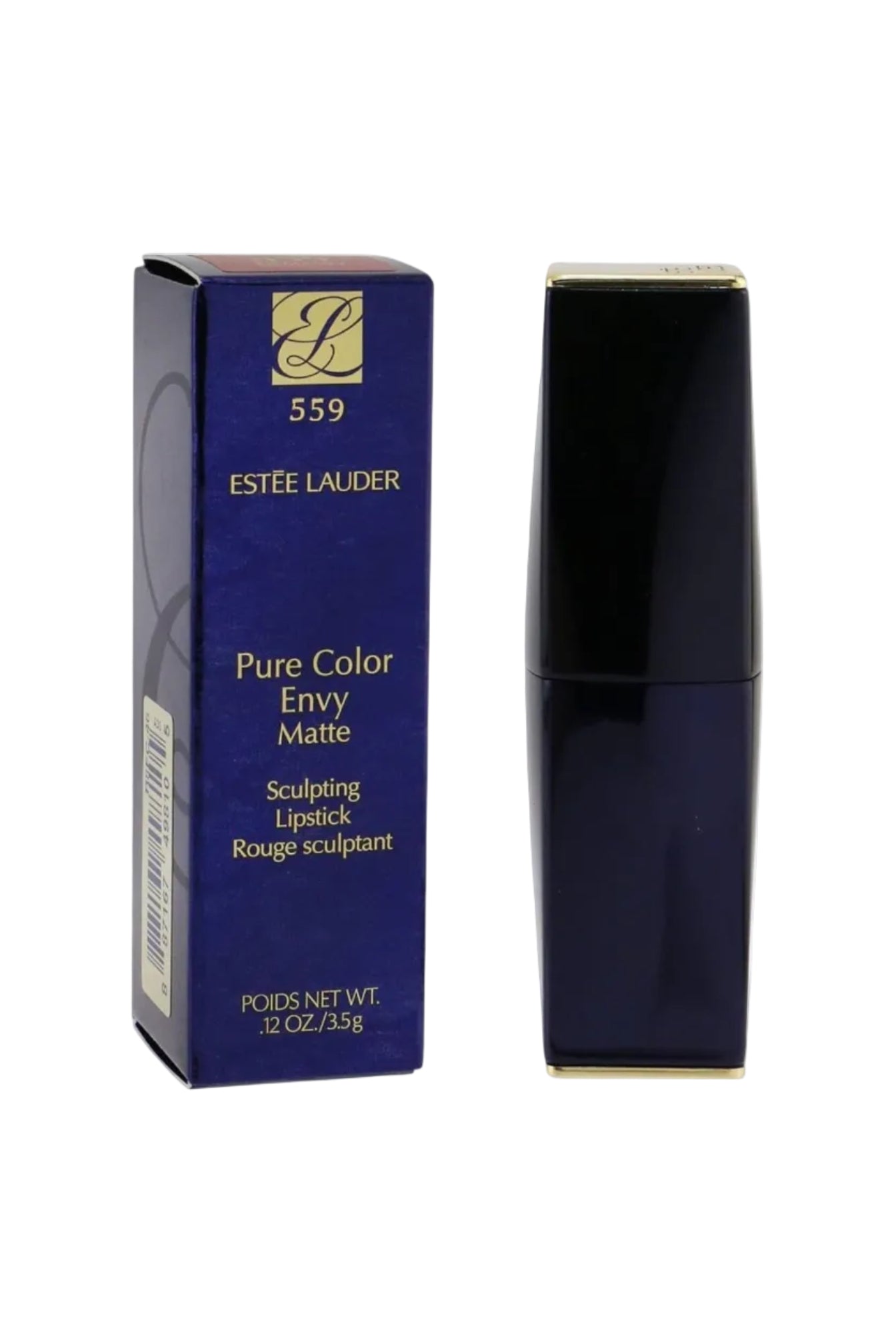 Estée Lauder Pure Color Envy Matte lipstick with packaging on a white background Monza Outlet