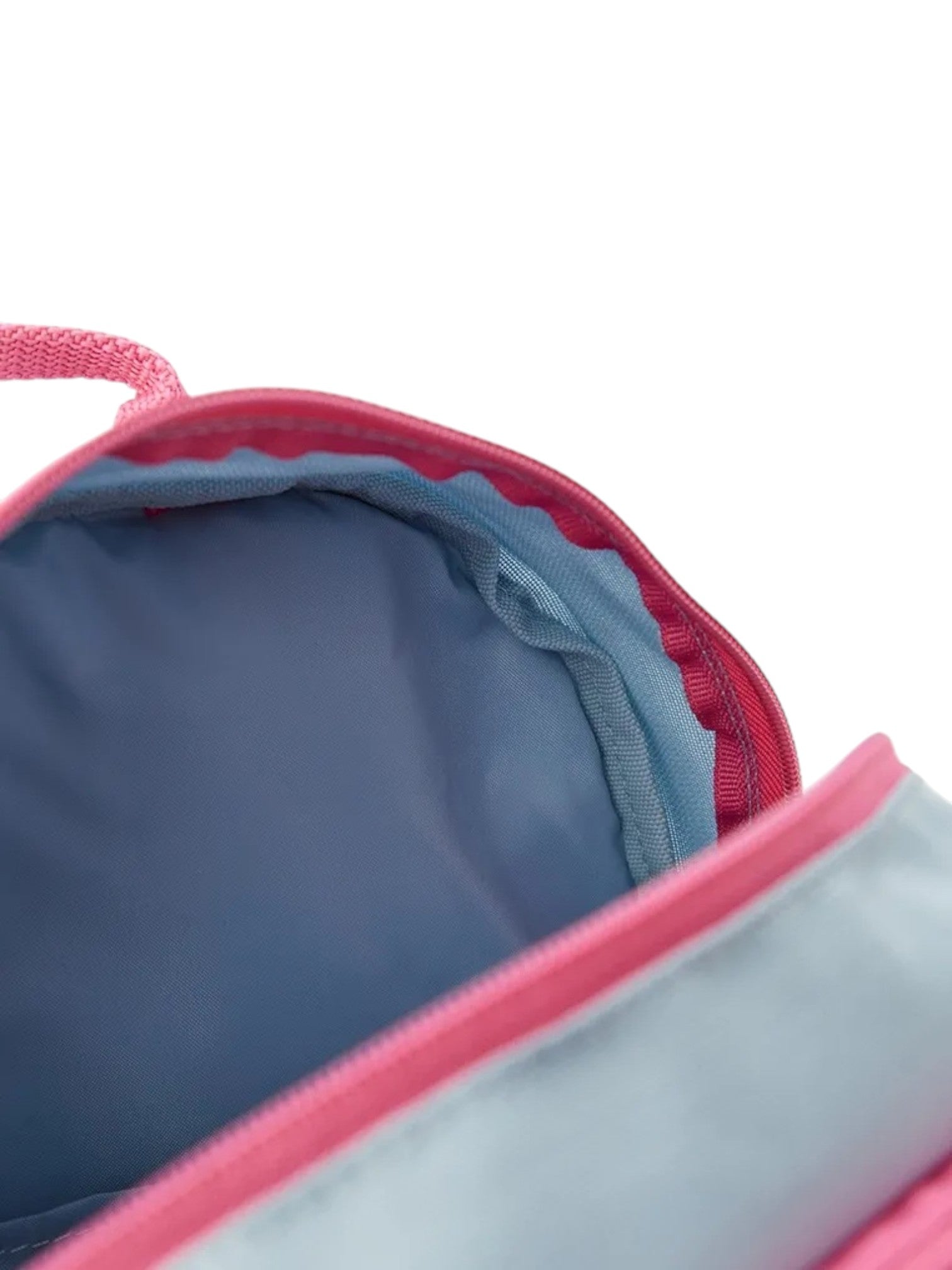 Close-up of a pink and gray pouch with a zipper on a white background. Adidas, Monza Outlet, Monza Fashion, Shein Outlet