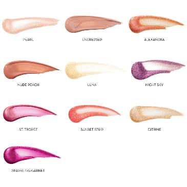 Color swatches of makeup products with labels on a white background Monza fashion outlet, monza outlet, shein outlet, shien outlet cosmetics, makeup, perfume