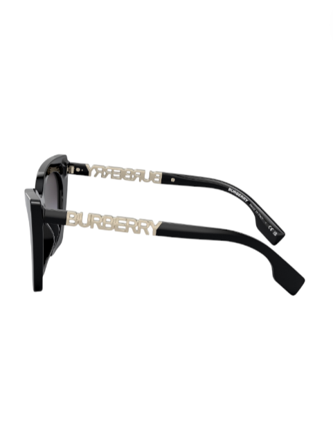 Black Burberry sunglasses with gold accents on a white background Burberry Monza Outlet