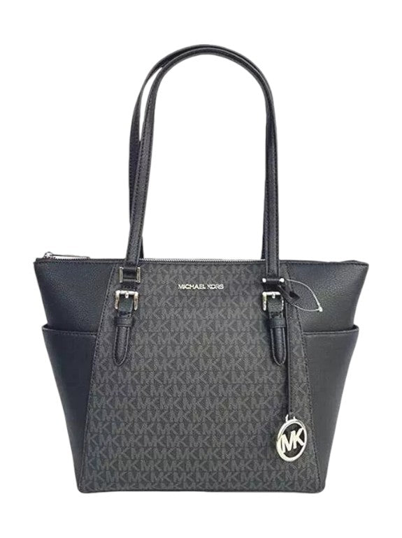 Black handbag with a logo on a white background Michael Kors Monza Outlet