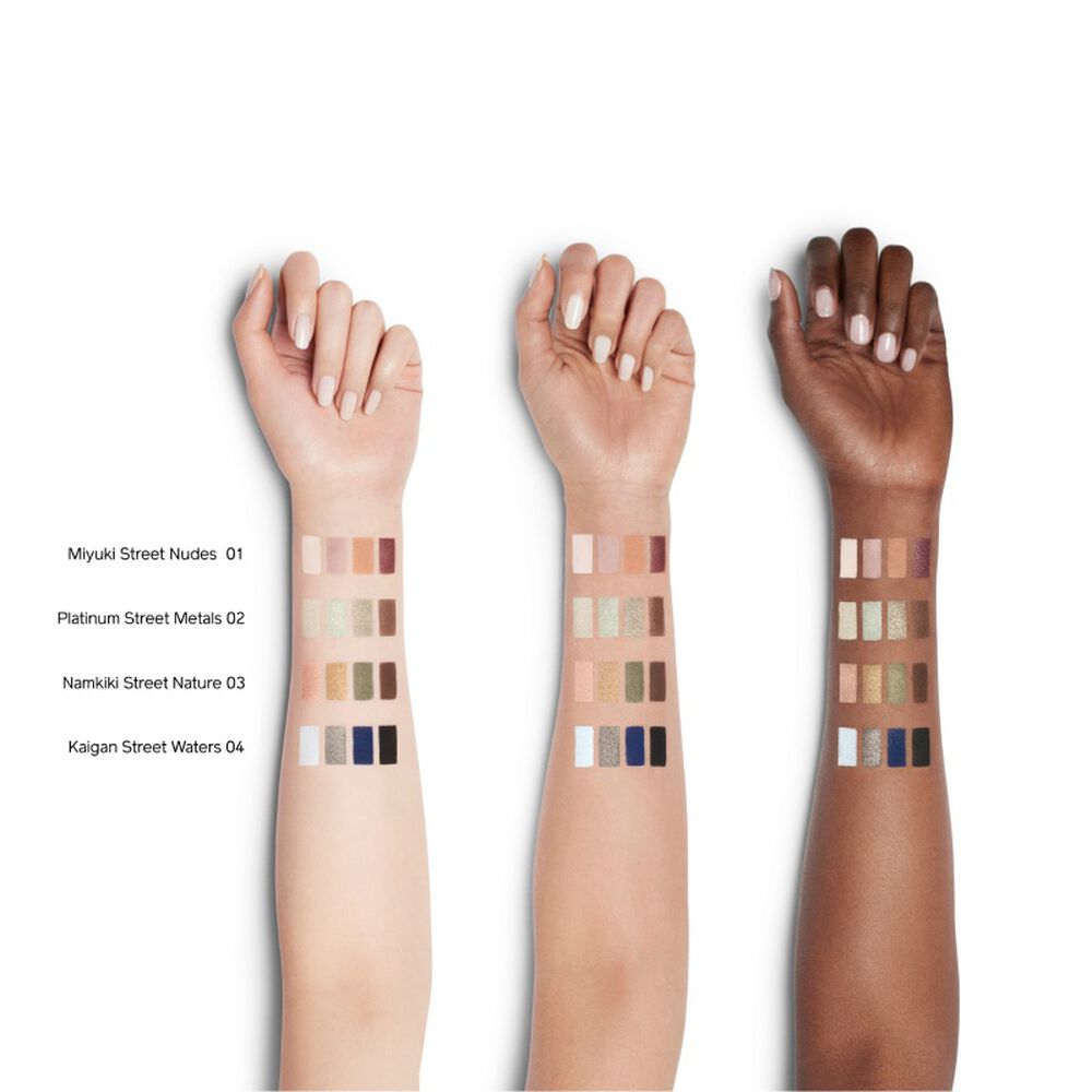 Swatch comparison of makeup colors on three different skin tones Monza fashion outlet, monza outlet, shein outlet, shien outlet cosmetics, makeup, perfume