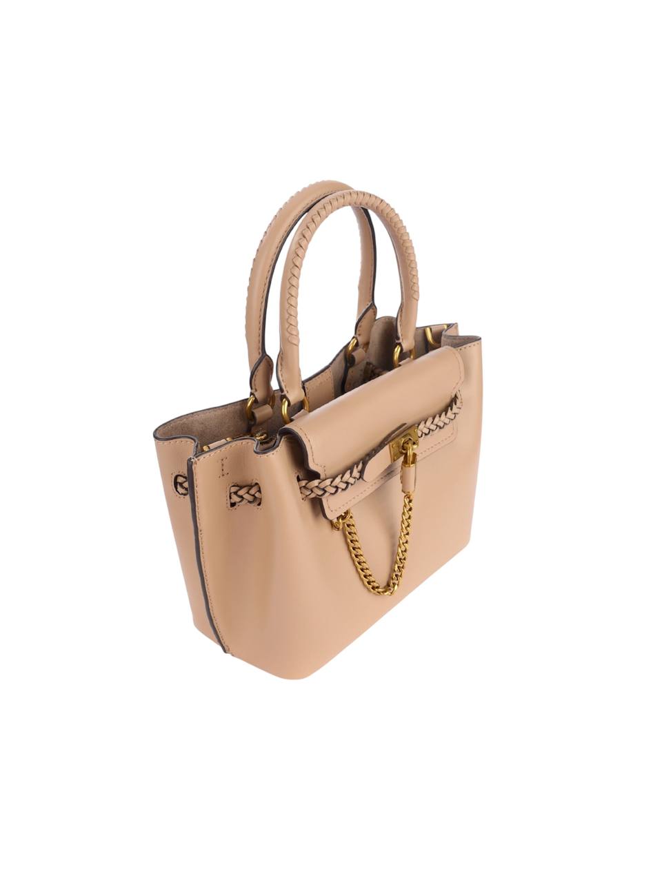 Beige handbag with a gold chain detail on a white background Michael Kors Monza Outlet, Monza Fashion, Shein Outlet