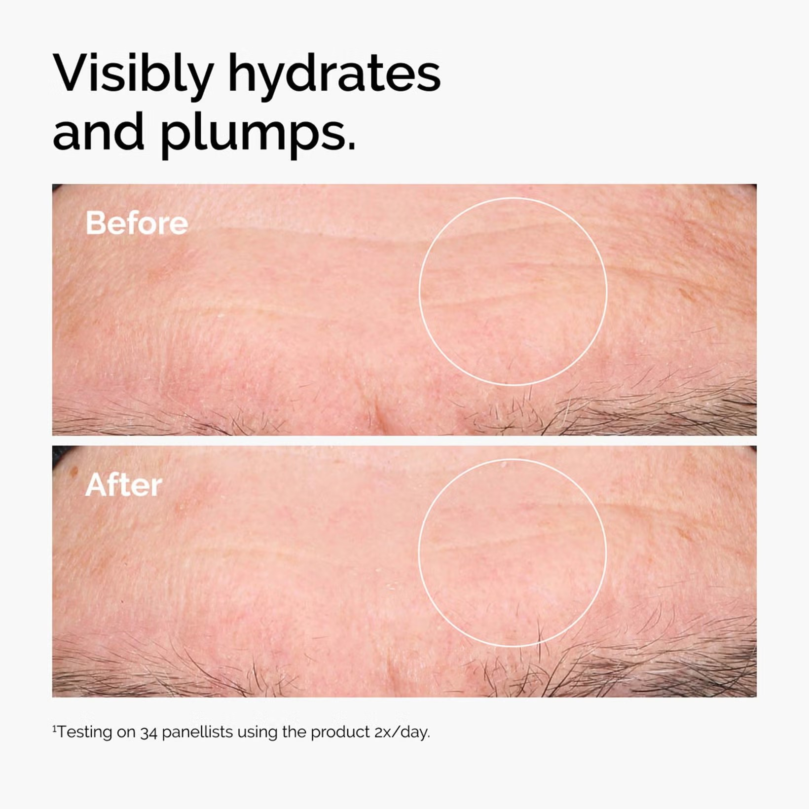 Before and after comparison of hydrated and plumped skin. Monza fashion outlet, monza outlet, shein outlet, shien outlet cosmetics, makeup, perfume