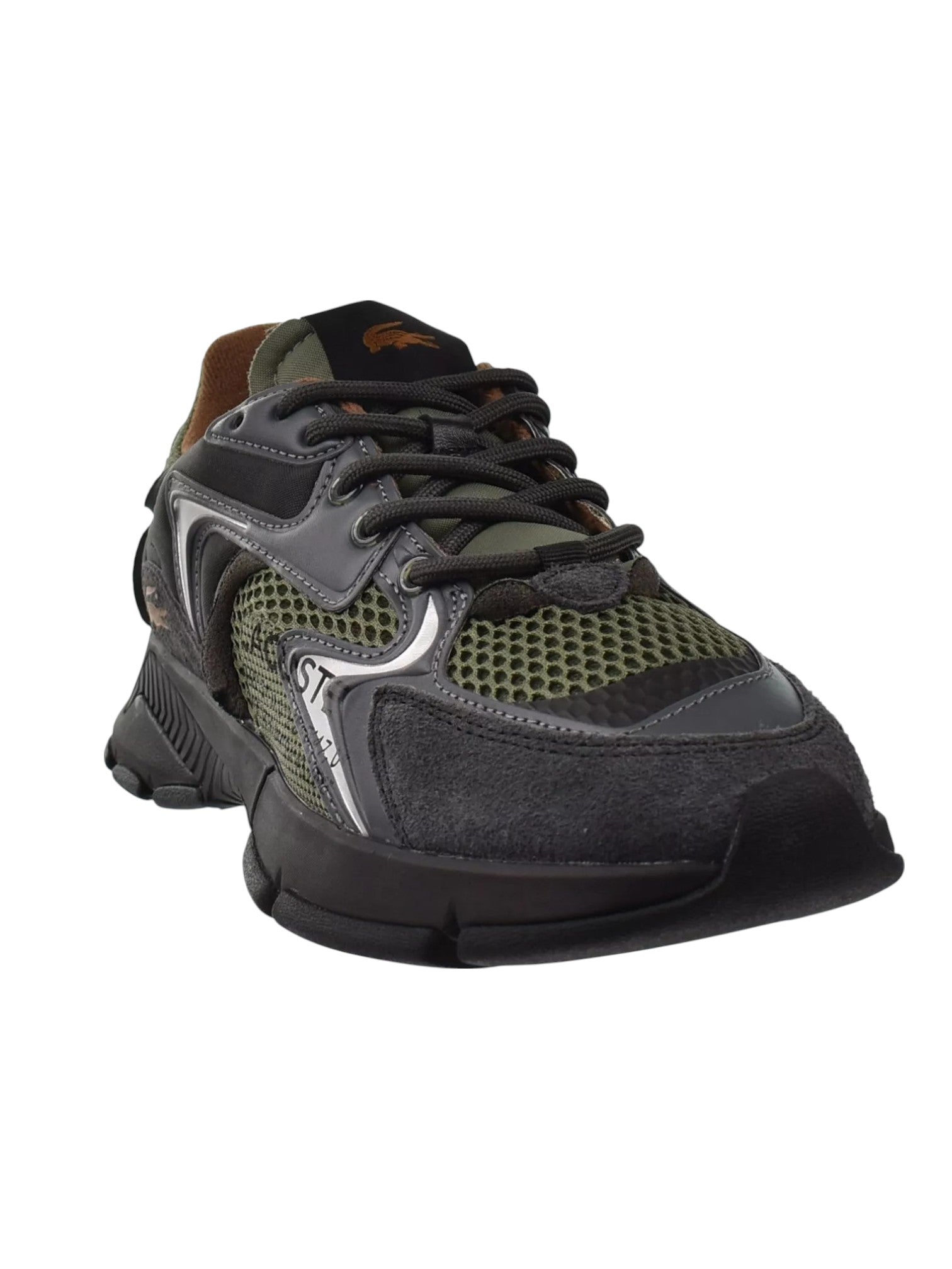 Gray and black athletic shoe on a white background Lacoste Monza Outlet