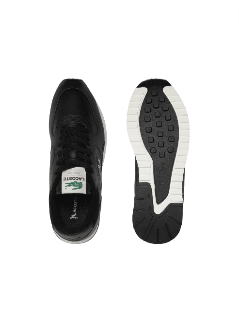 Black sneaker with white sole on a white background, Lacoste, Monza Outlet, Monza Fashion, Shein Outlet