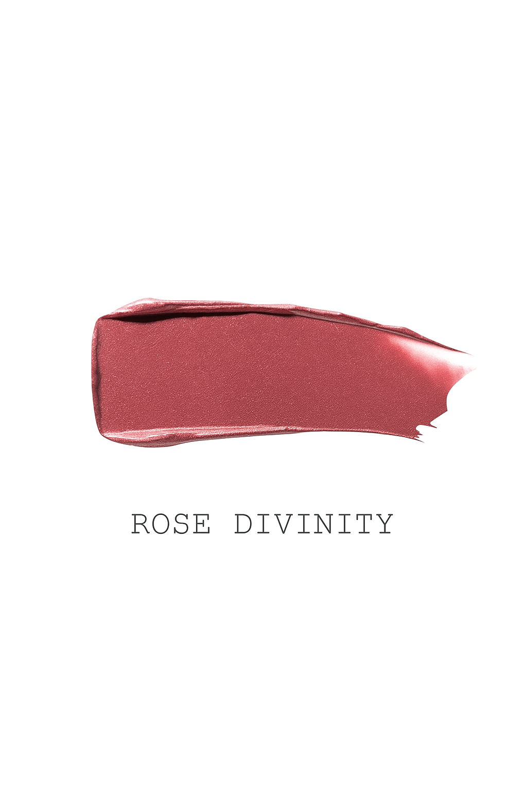 Lipstick swatch labeled Rose Divinity on a white background. Pat McGrath Labs Monza Outlet