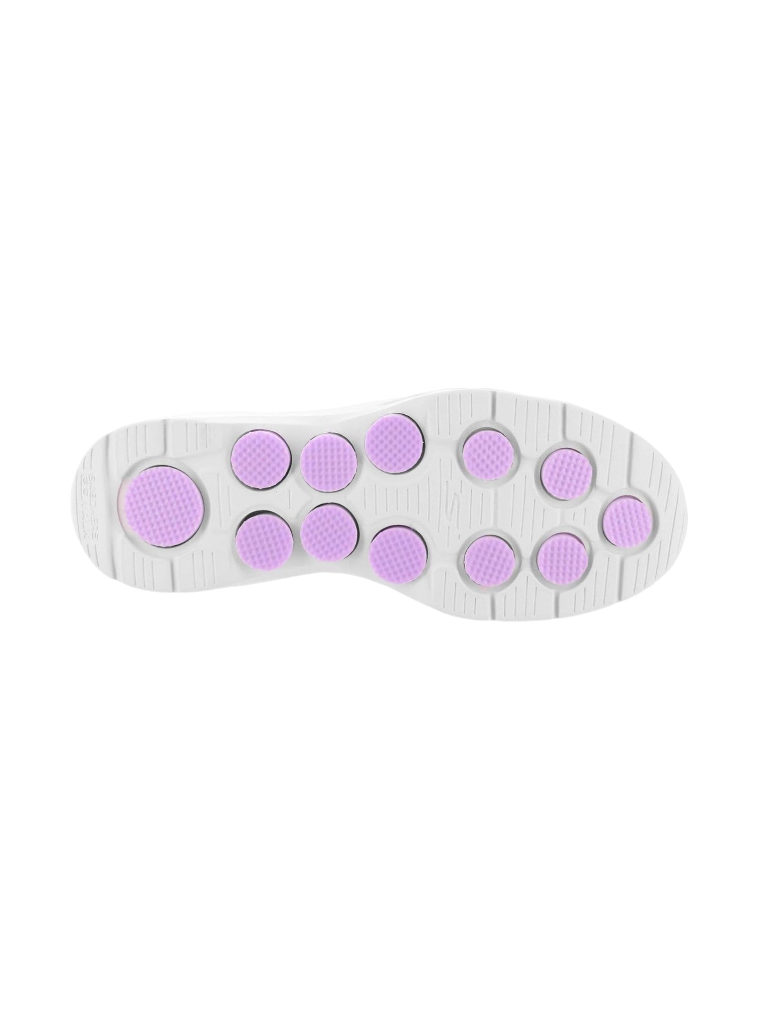 White shoe sole with purple on a white background. Skechers, Monza Outlet, Monza Fashion, Shein Outlet