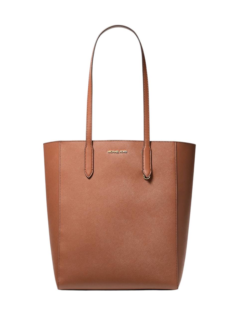 Brown tote bag with Michael Kors logo on a white background Michael Kors Monza Outlet