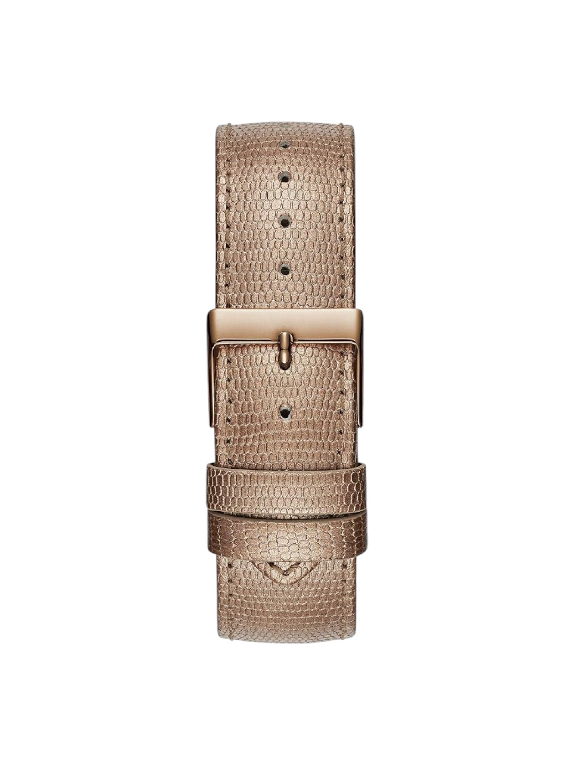 Beige lizard skin watch strap with gold buckle on a white background monza outlet, Shein outlet, monza fashion Monza Outlet