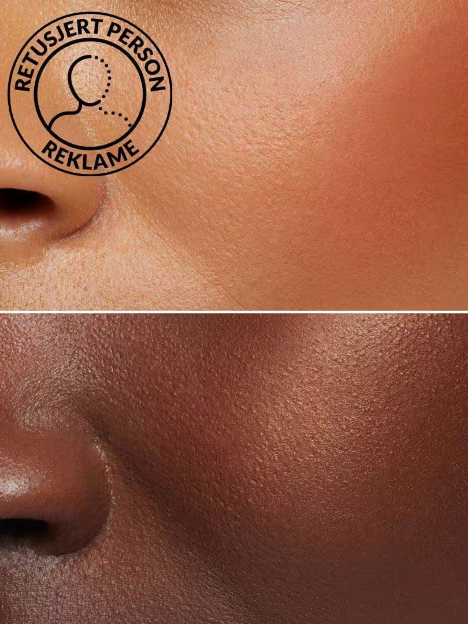Close-up of a persons skin with a Retusjert Person Reklame stamp. Bobbi Brown, Monza Outlet, Monza Fashion, Shein Outlet
