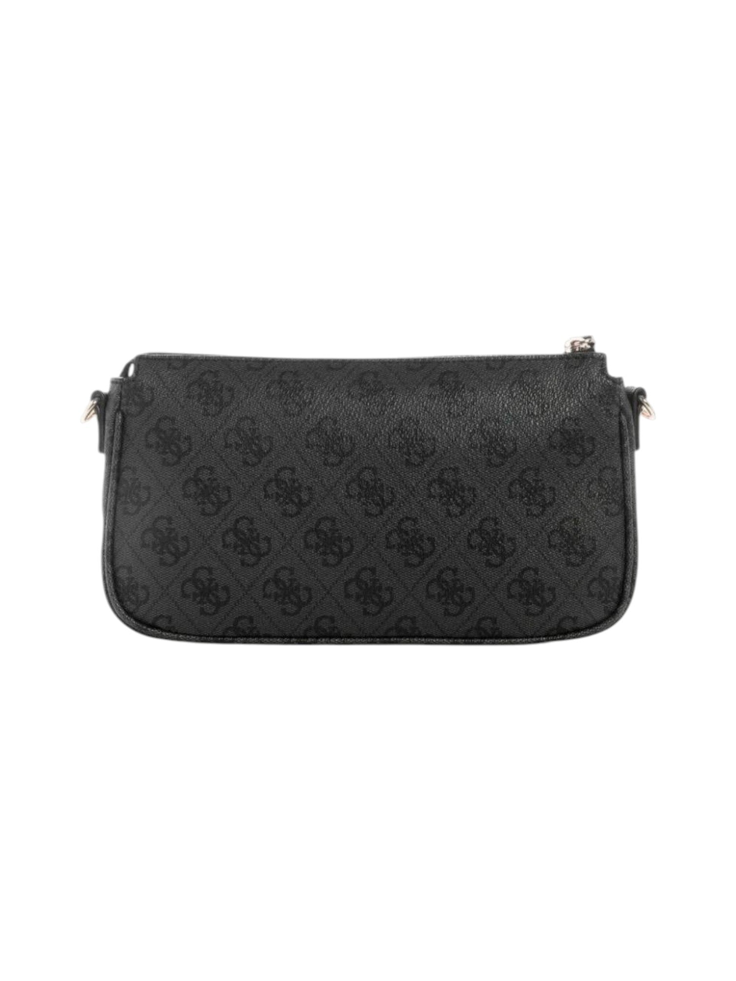 Black patterned clutch bag on a white background. Guess, Monza Outlet, Monza Fashion, Shein Outlet