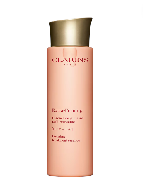 Clarins Extra-Firming treatment essence bottle on a white background. Clarins, Monza Outlet, Monza Fashion, Shein Outlet